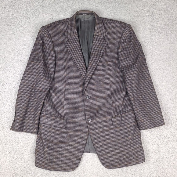 Eremenegildo Zegna Jacket Blazer Mens 44 US 52 Cashmere Silk Houndstooth Italy - Picture 1 of 16